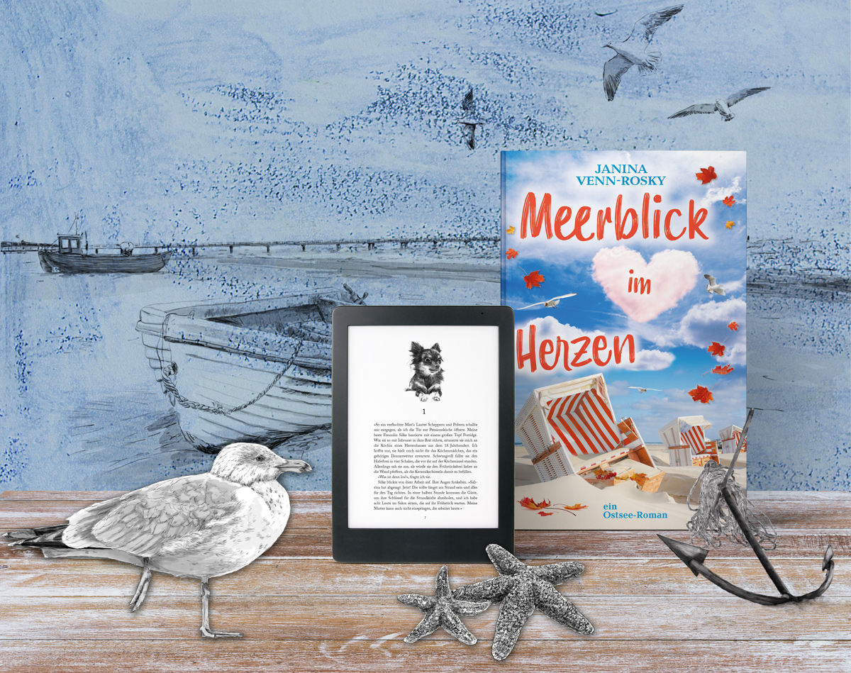 Meerblick im Herzen: der neue Ostseeroman von Janina Venn-Rosky mit Herz und Hund